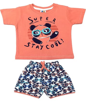 Kideon Pack of 1 Baby Boys 100% Cotton Top & Shorts ( Yellow )