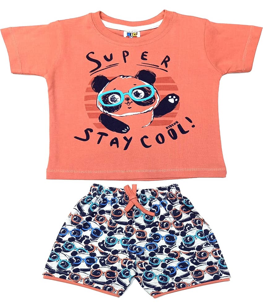 Kideon Pack of 1 Baby Boys 100% Cotton Top & Shorts ( Yellow )