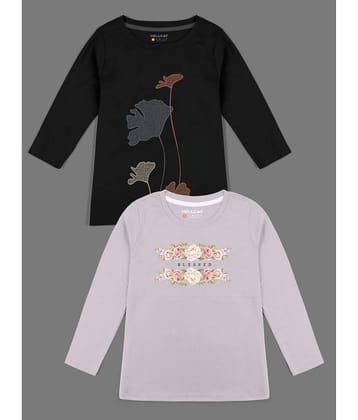 HELLCAT Pack of 2 Girls Cotton Blend T-Shirt ( Multicolor )