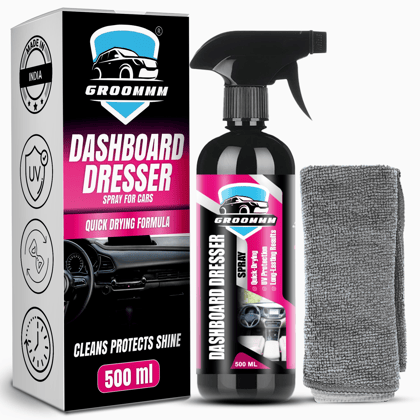 GROOMMM™ Car Dashboard Dresser & Interior Polish Spray with Microfiber Cloth - 500ml-PACK OF 1