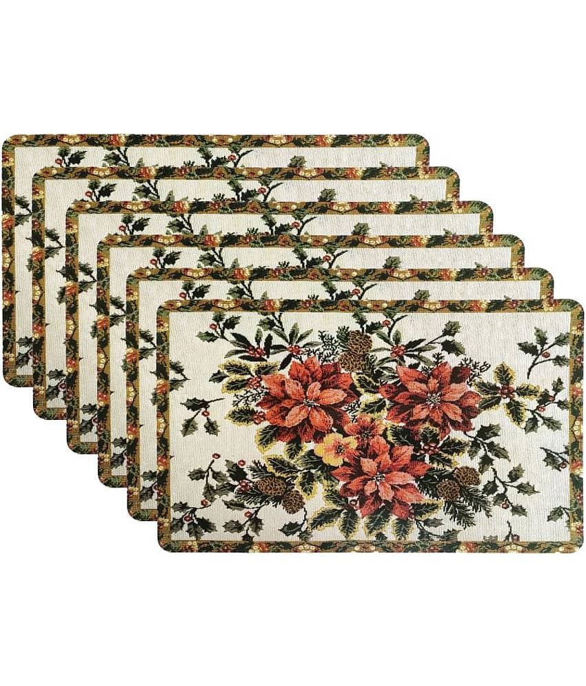 - Multi Printed PVC 6 Seater Table Mats ( Pack of 6 )