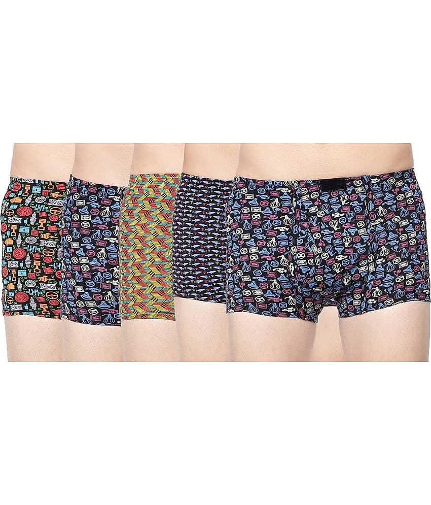 INNERO Pack of 5 Cotton Trunks For Men's ( Multicolor )