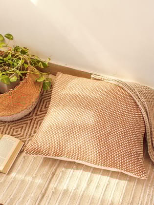 Vindhya - Set Of 2 Cushion Cover (Brown) - Large-60X60cm / Brown / 100% Cotton
