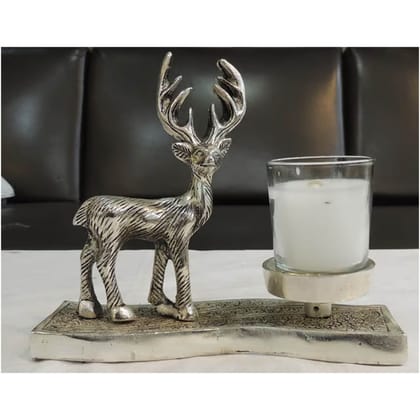 Aluminium Deer Candle Holder for Home Decor & Festive Use, Height : 6 Inch (ASMAS497 S)