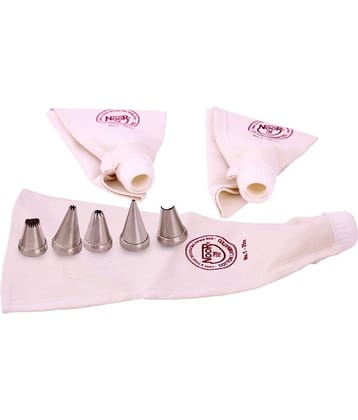 Noor Cake Decorating Icing Bags (25 Cm) With S1 Nozzles - Set Of 8 Pcs