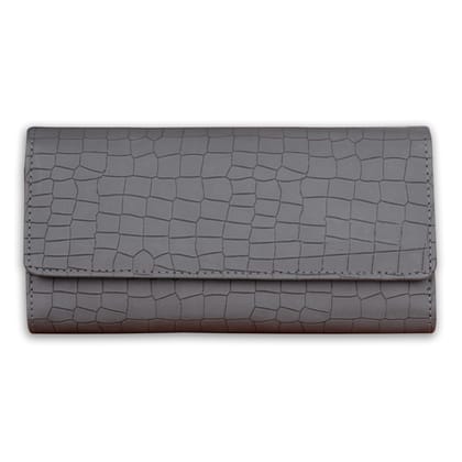 The Wallet Store Croco Design Clutch - Grey