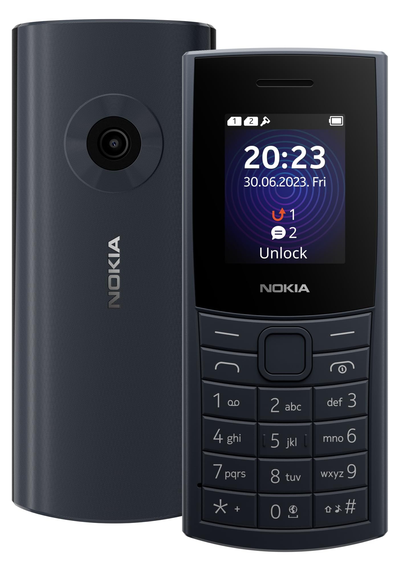 Nokia 110 4G with 4G, Camera, Bluetooth, FM Radio, MP3 Player, MicroSD, Long-Lasting Battery, and pre-Loaded Games | 1 Year Replacement Guarantee | Midnight Blue