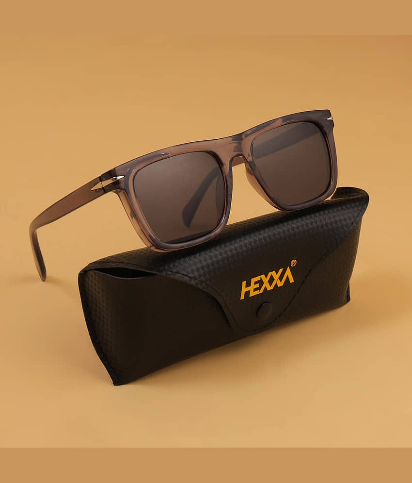 Hexxa Brown Rectangular Sunglasses ( Pack of 1 )