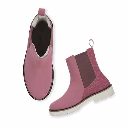 Women Printed Boots-Pink / 3