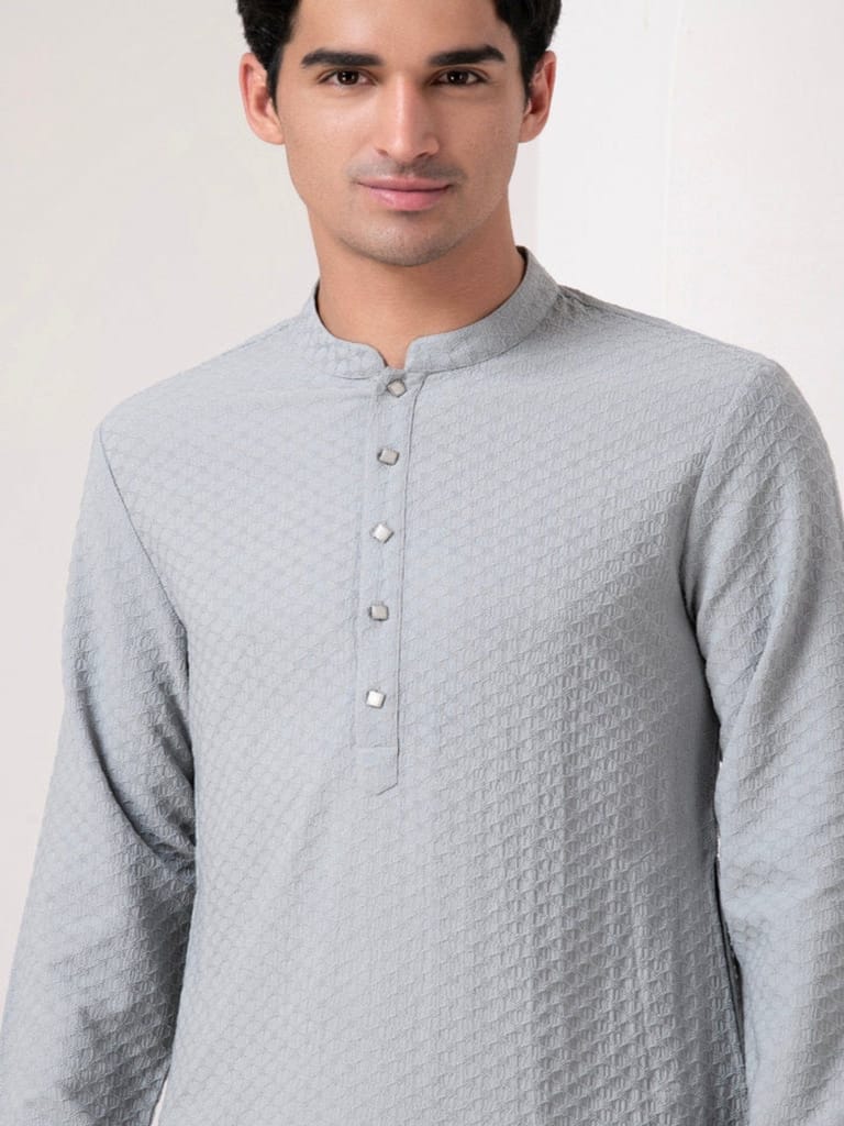 Tonal Emb Kurta Set