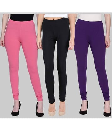 FnMe - Multicolor Cotton Women's Leggings ( Pack of 3 )