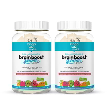 DHA Brain Boost Gummies with Honey for Kids-Pack of 2 <br> (2 months)