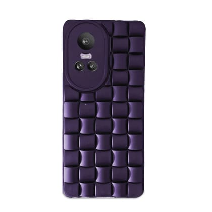 Purple 3D Checks Pattern Grid Case For Oppo Models-Oppo Reno 10 Pro 5G