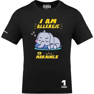 FastB Men Printed Round Neck Black T-Shirt