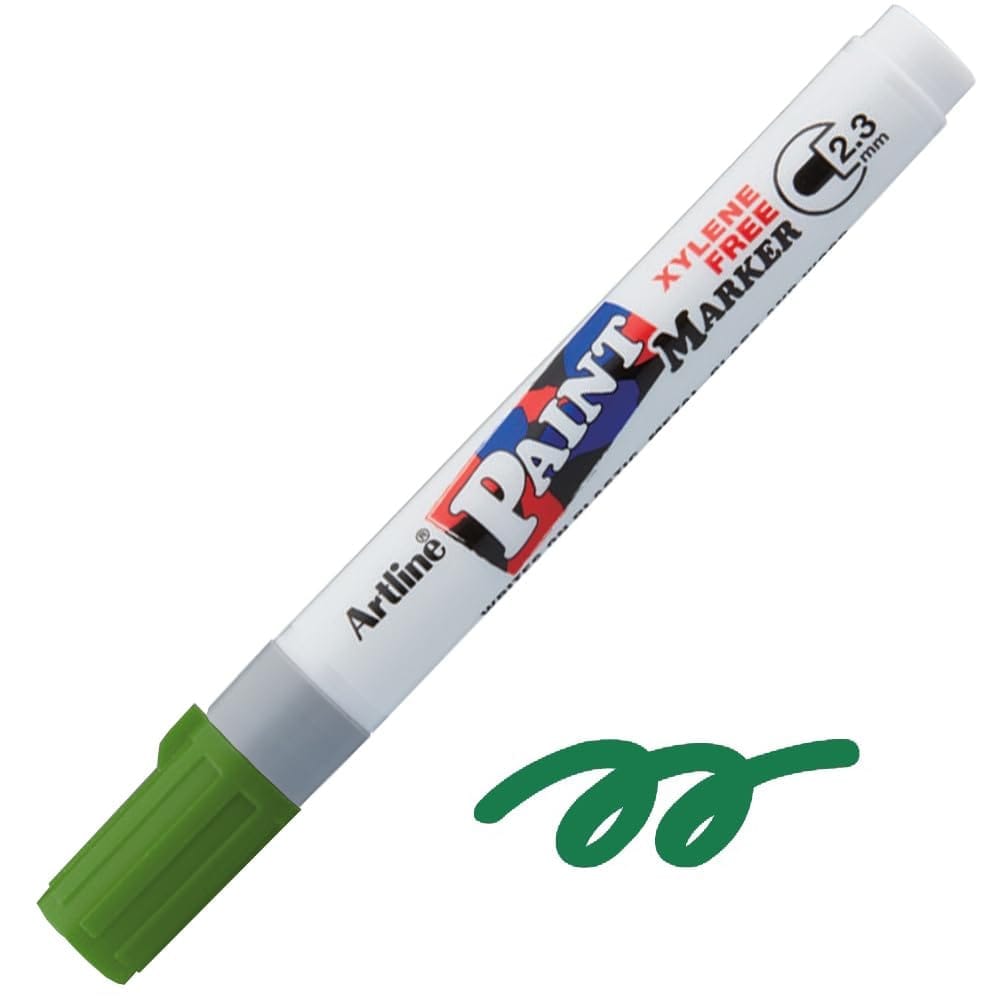 Artline PB Paint Marker Pack of 10 (Colour Green) | Choice For Both Indoor and Outdoor Applications (Permanent Marking)