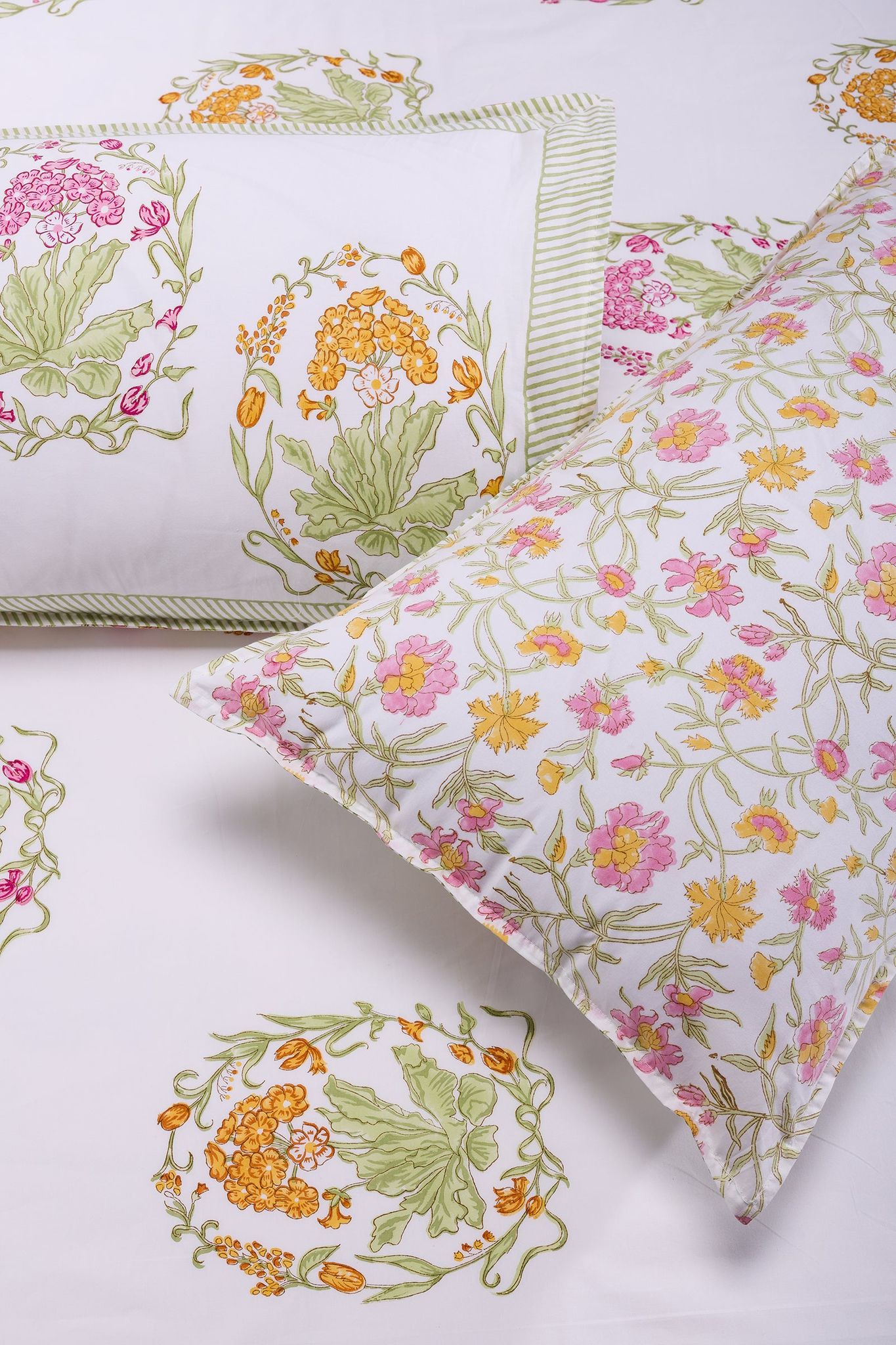 Angarika Phool Mustard Cotton Percale Bedsheet-Standard Double - 90 x 108 in / Mustard / Mustard