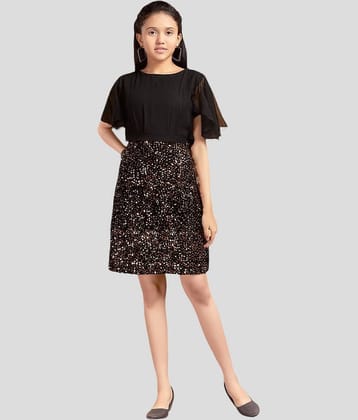 Aarika Velvet A-line Dress For Girls ( Pack of 1 , Peach )