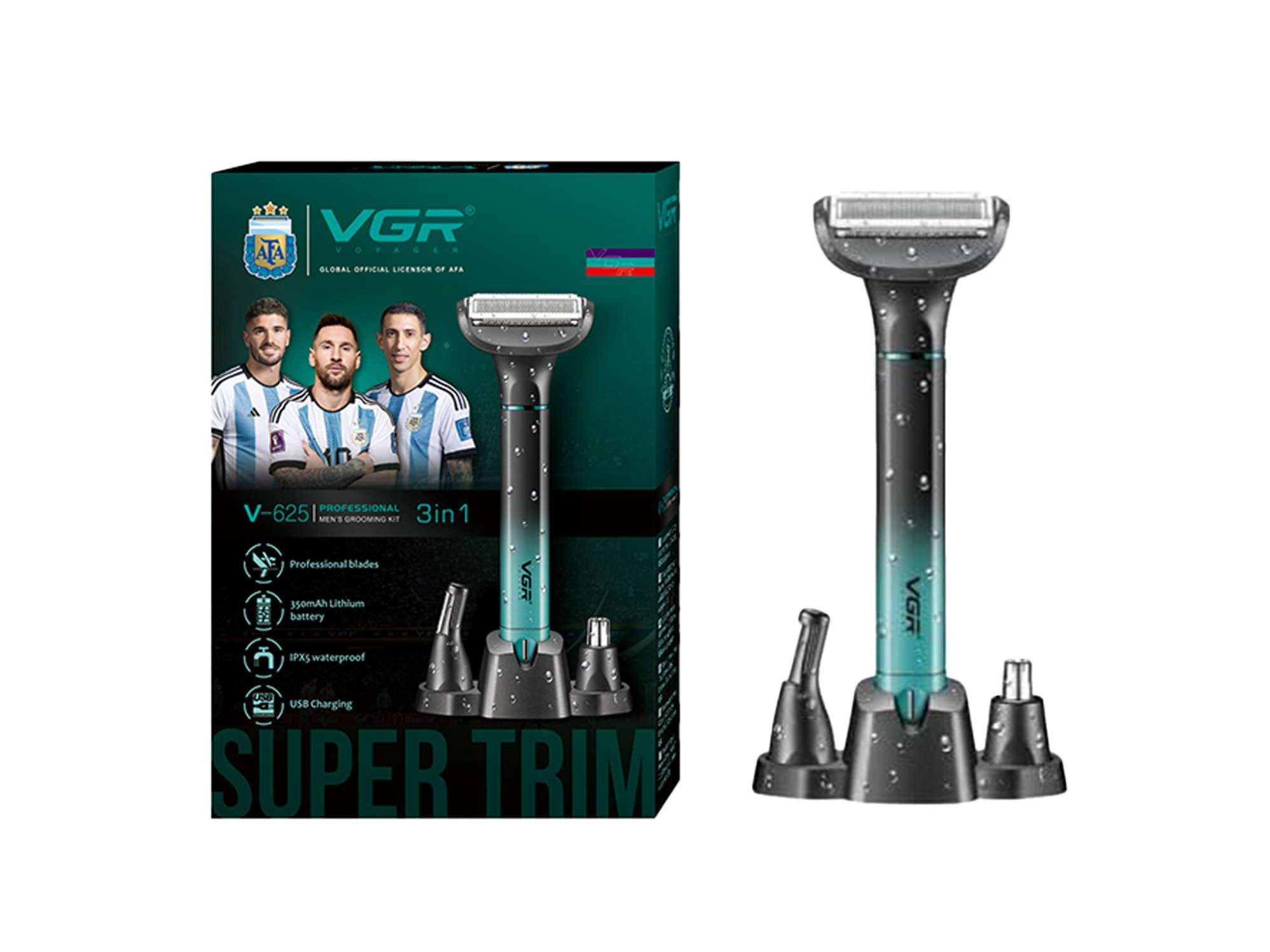 VGR V-625 Professional 3-IN-1 Mens Grooming Kit Shaver For Men (Green, Black)