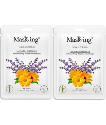 Masking Lavender & Calendula Bamboo Face Sheet Mask 80 ml Pack of 4