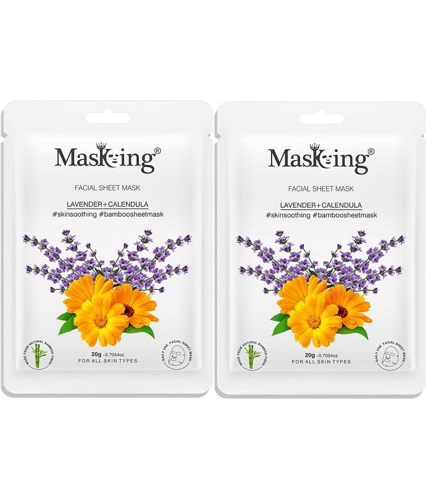 Masking Lavender & Calendula Bamboo Face Sheet Mask 80 ml Pack of 4