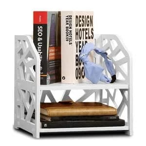 White Decorative Shelf with Intricate Lattice Design, 30 x 23 x 30 cm