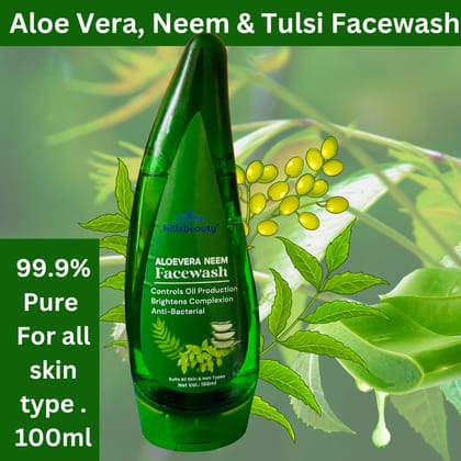 hillsbeauty Aloevera Neem and Tulsi Facewash hillsbeauty Aloevera Neem and Tulsi Facewash