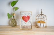 Heart-Shaped Brass Pressed Flower Frame  Handmade Botanical Gift for Loved Ones