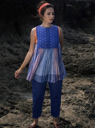 Saanjh Multi-Stripe (Top & Pant)-XS