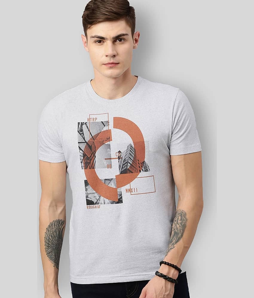 Huetrap Pack of 1 Cotton Blend Regular Fit Men's T-Shirt ( Grey )
