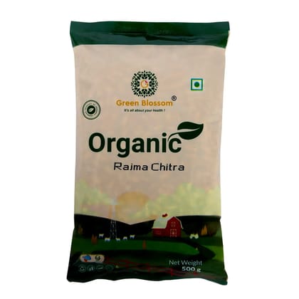 Organic Rajma Chitra / Kidney Beans - 500g  I Green Blossom I Protein Rich Lentils (Weight - 500g) by green blossom agritech ventures private limited