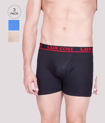 Pack of 3 Lux Cozi - Multicolor Cotton Blend Men's Trunks