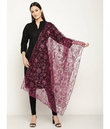 Queenley - Purple Net Women's Dupatta - ( Pack of 1 )