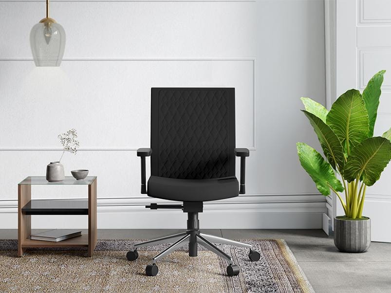Prime Full Back Knitted Fabric Ergonomic Office Chair (Black Ink) (1-Year Warranty, Adjustable Armrest)