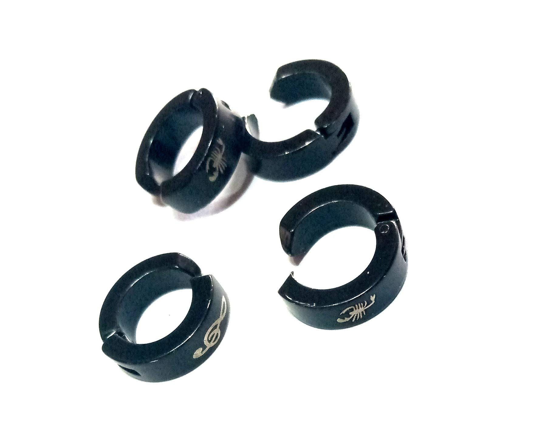 Nawani 2 Pair Mens Jewellery Mettalic Hoop Studs Earring/Earring for Men/Boys/Boyfriend.