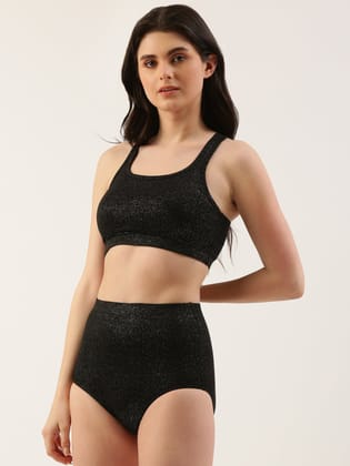 Women Black Beach Set-S