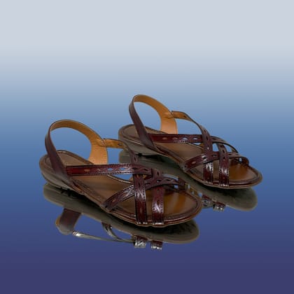 Maroon Slingback Sandals-Maroon / 37