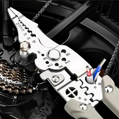 All-in-1 Multifunction Stainless Steel Wire Stripper, Cutter & Crimper – Heavy-Duty Cable Stripping & Wiring Tool for Electrical, Automotive, and DIY Use