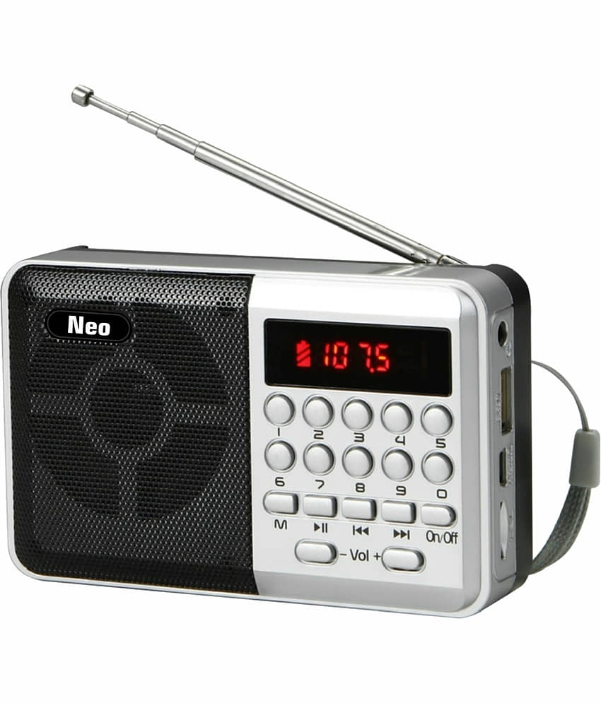 Neo N46 SAREGAMA RADIO 5 W Bluetooth Speaker Bluetooth V 5.2 with USB Playback Time 4 hrs Silver