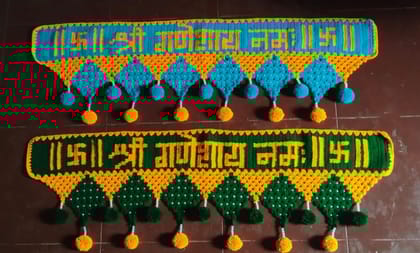 Suman Arts Crochet Door Hanging (200g) | Handcrafted Decorative Toran | Home Entrance Decoration