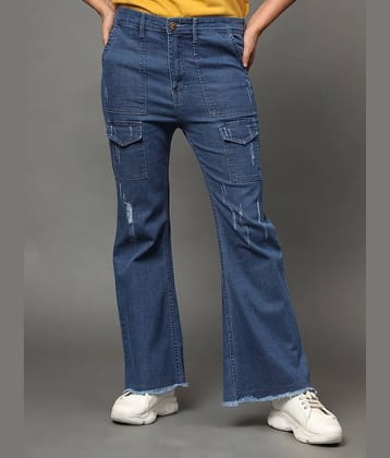AngelFab - Blue Denim Bootcut Women's Casual Pants ( Pack of 1 )