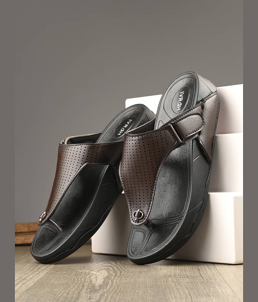 IVRAH Brown Men's Leather Slipper
