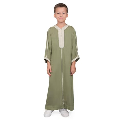 Firas Moroccan Green Boys Thobe-B1