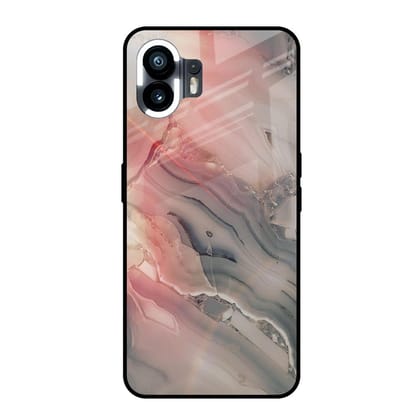 Pink And Grey Marble Glass Case For Nothing Phone 2