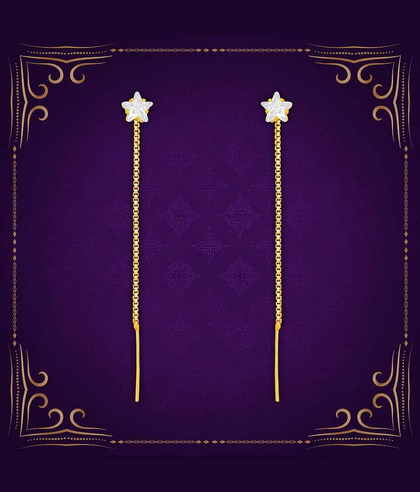 LUV FASHION Golden Drop Earrings ( Pack of 1 )