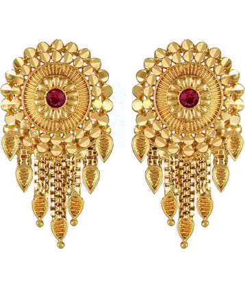 VIVASTRI Golden Stud Earrings ( Pack of 1 )