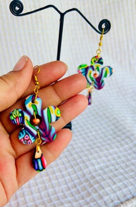 Flora handcrafted clay earrings