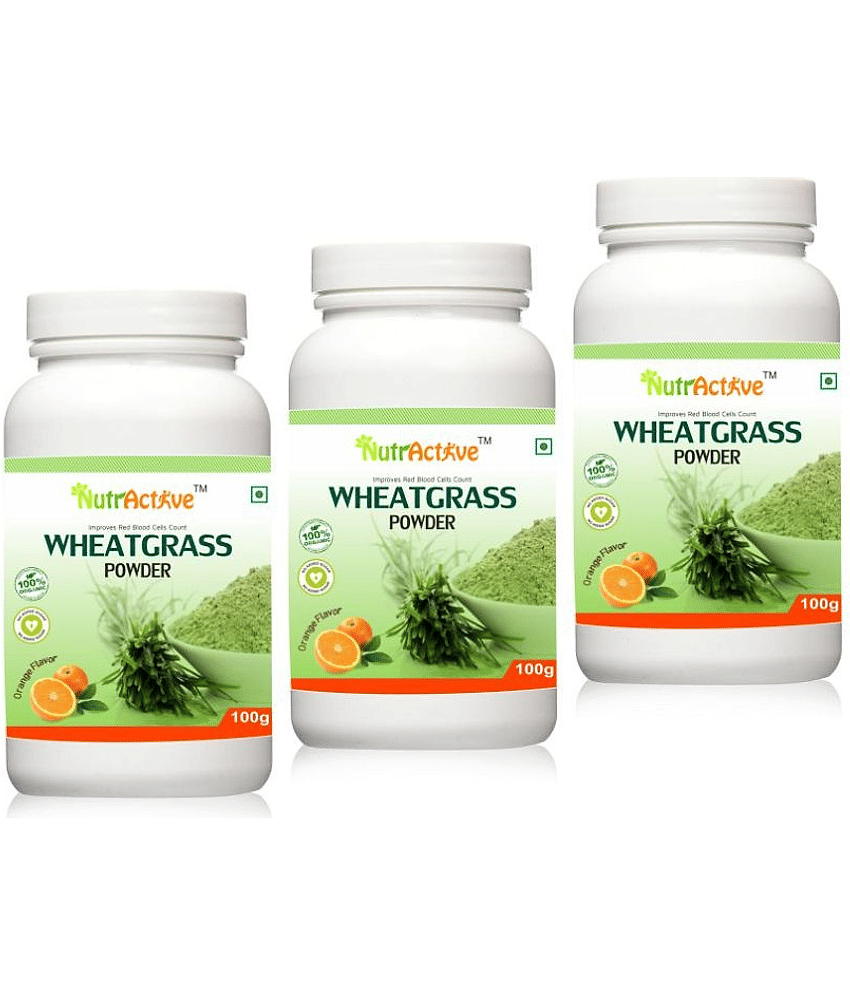 NutrActive wheatgrass with orange pulp Powder 300 gm Pack of 3