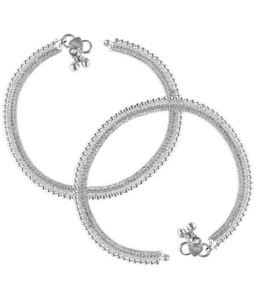 Vighnaharta - Silver Anklets ( Pack of 1 ) - Silver