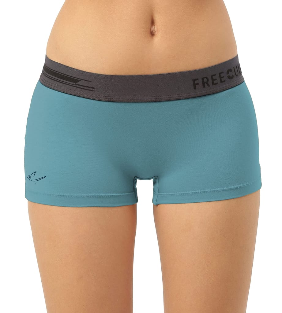 Freecultr Women's Underwear Antibacterial Micromodal Airsoft | Boy Short - Non-Itch, No Chafing, Sweat-Proof Comfort Pack of 1-Martini Blue