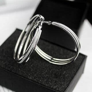 Silver Shiny Hoop Earring